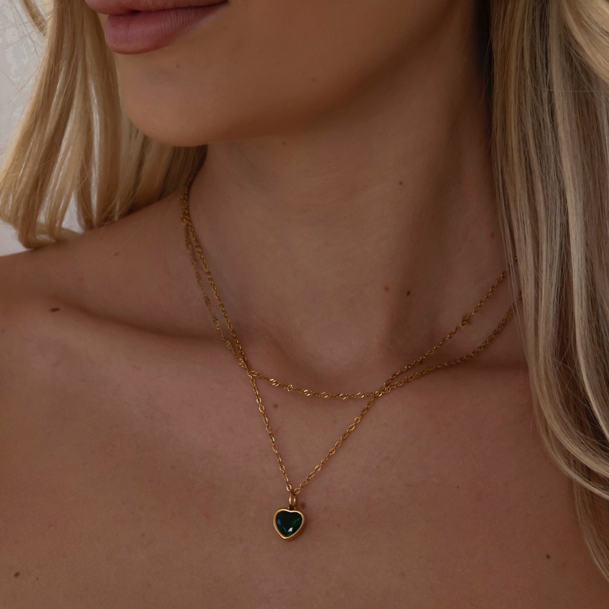 Love Heart Birthstone Necklace