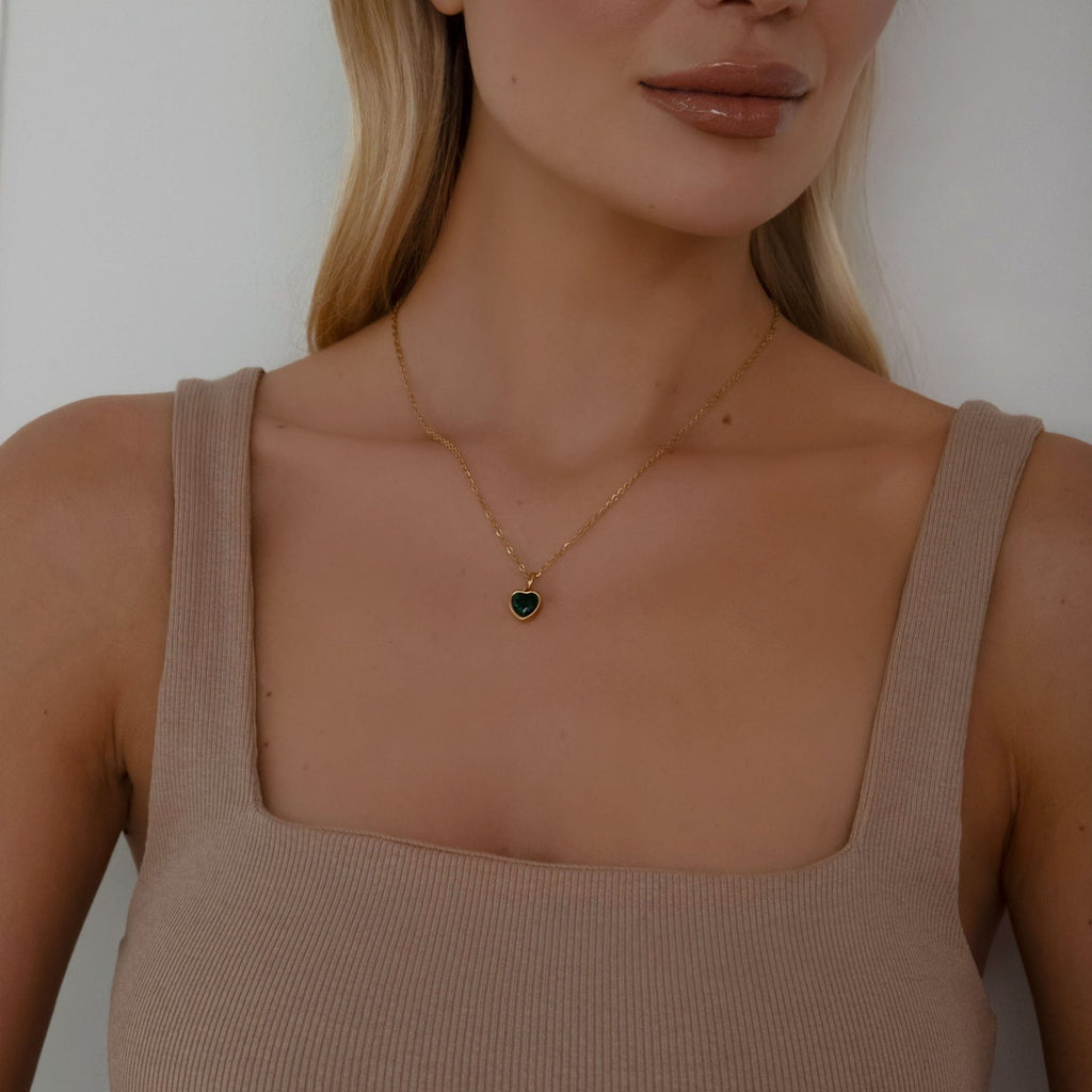 Love Heart Birthstone Necklace