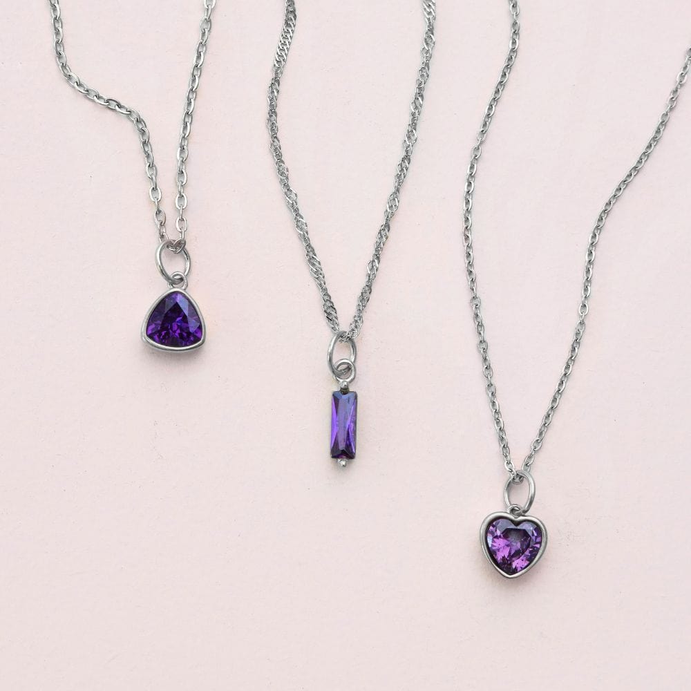 Love Heart Birthstone Necklace