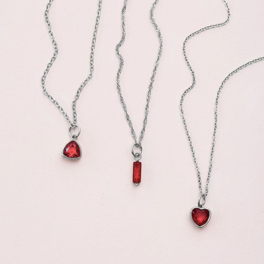 Love Heart Birthstone Necklace