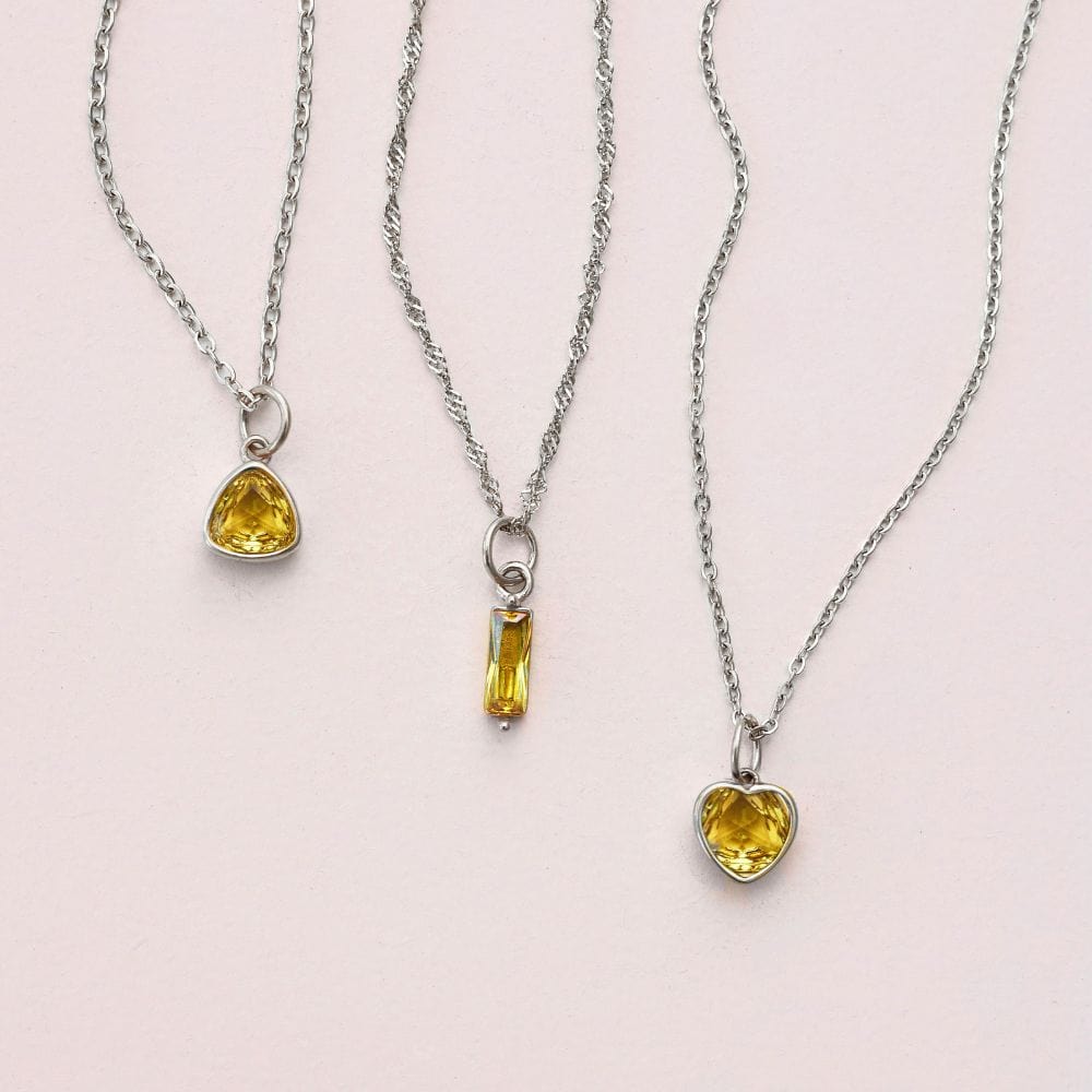 Love Heart Birthstone Necklace