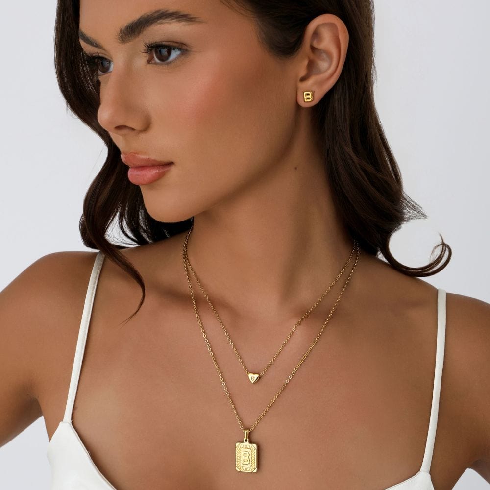 Bubble Initial Stud Earrings