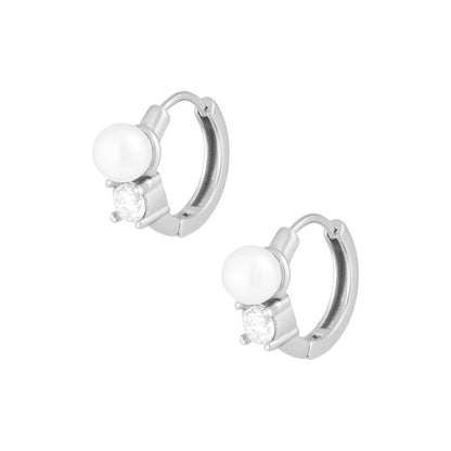 Madeline Pearl Hoop Earrings