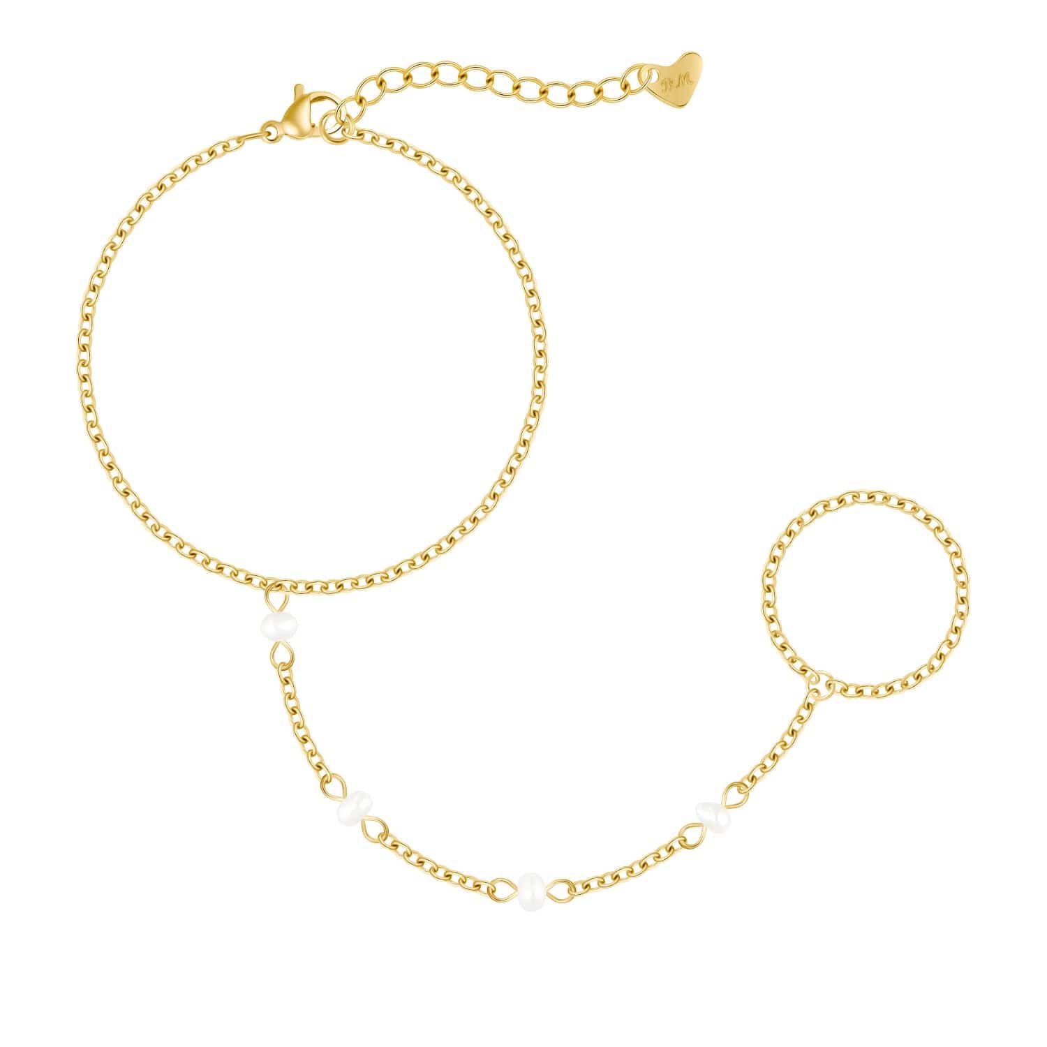 Nico Pearl Hand Chain Bracelet