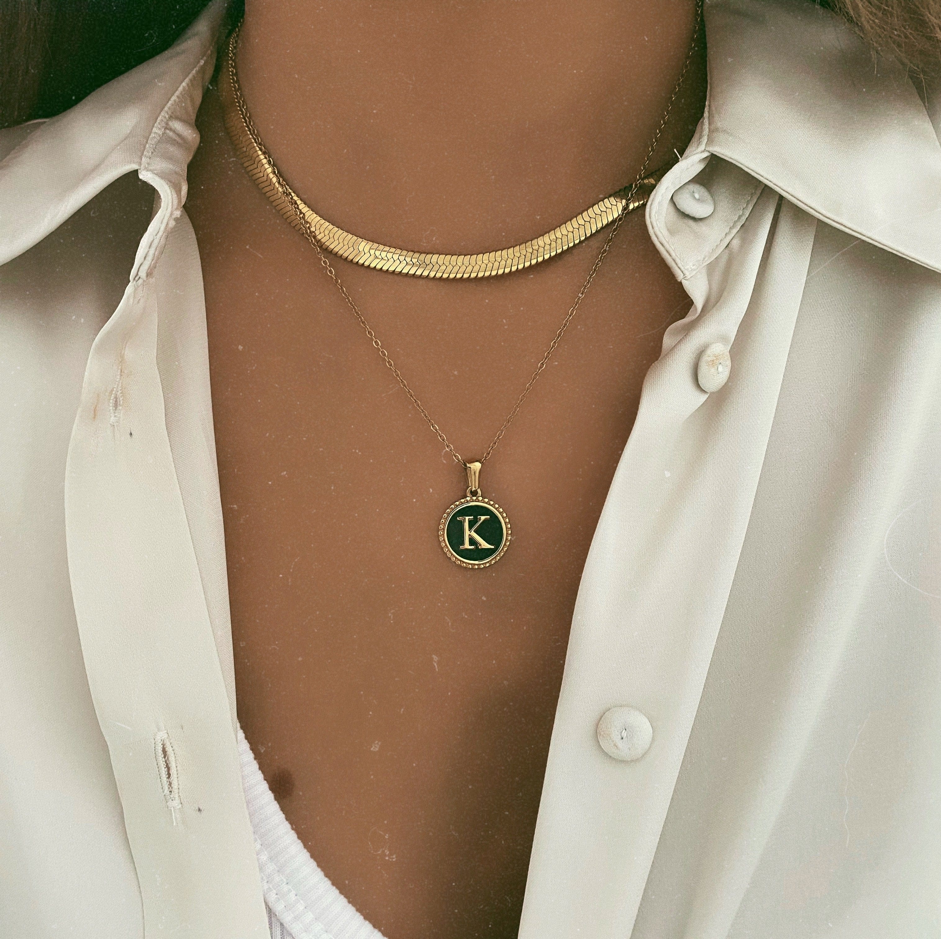 Noire Initial Necklace