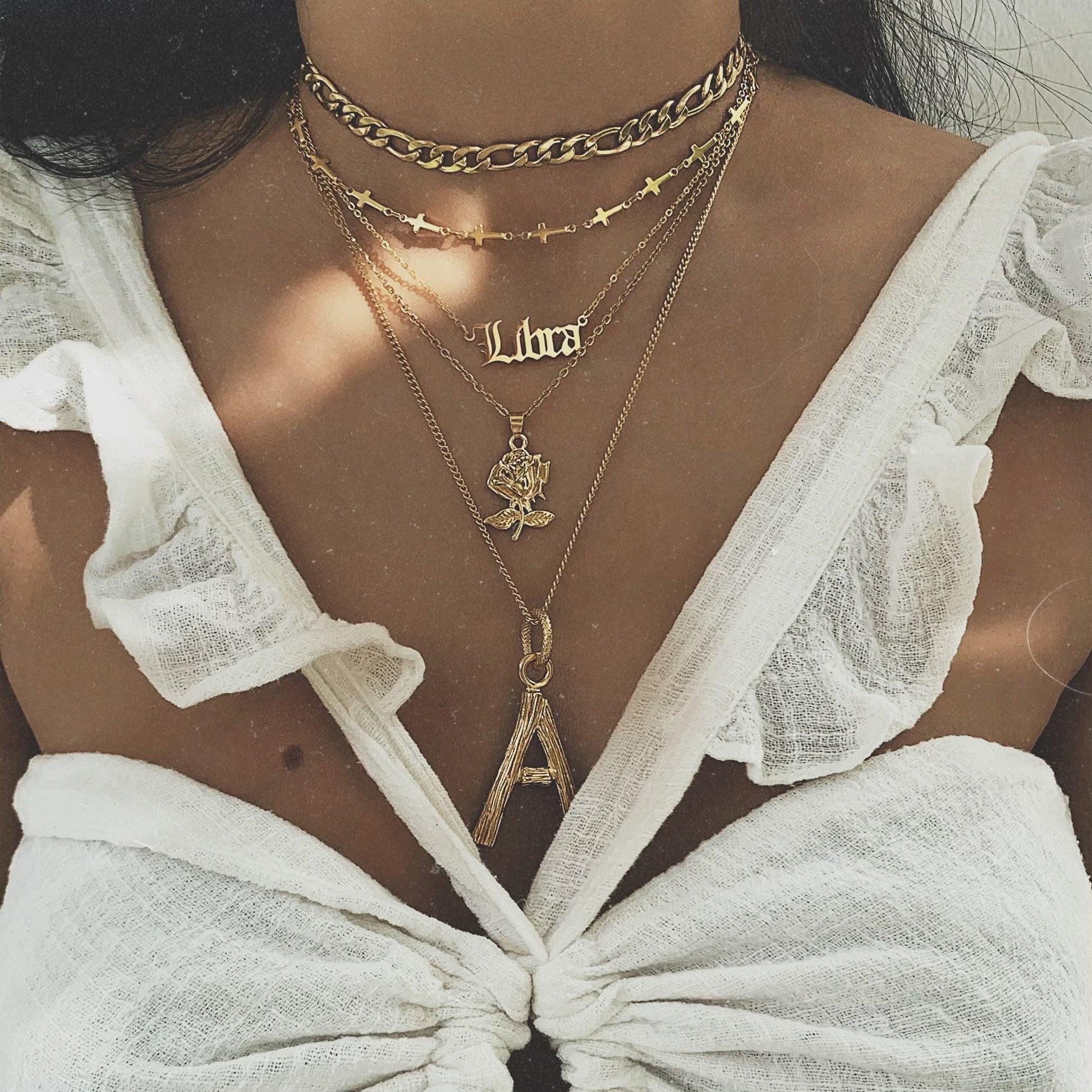 Old English Zodiac Necklace