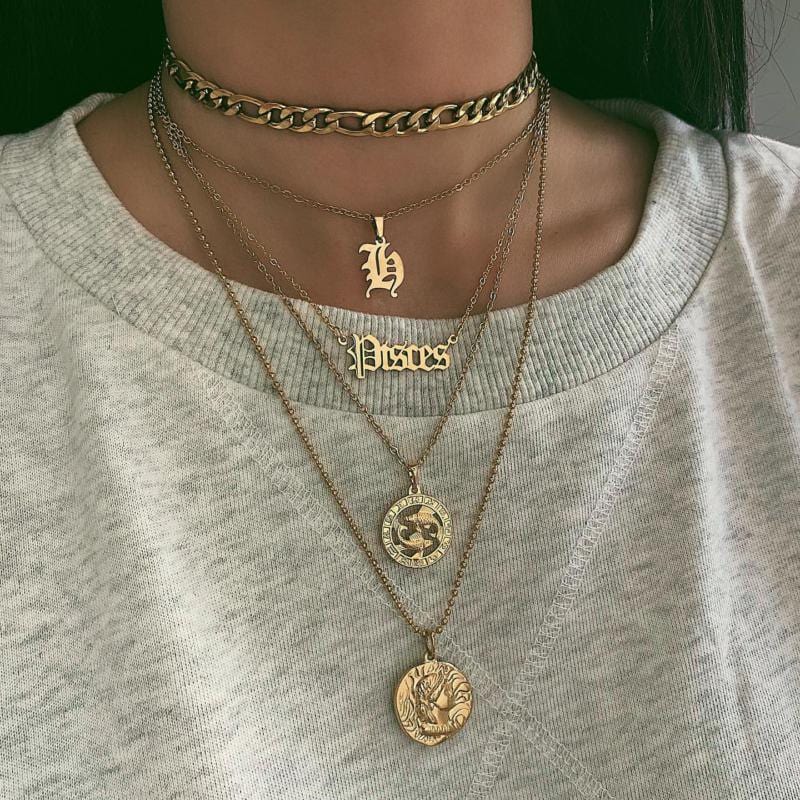 Old English Zodiac Necklace
