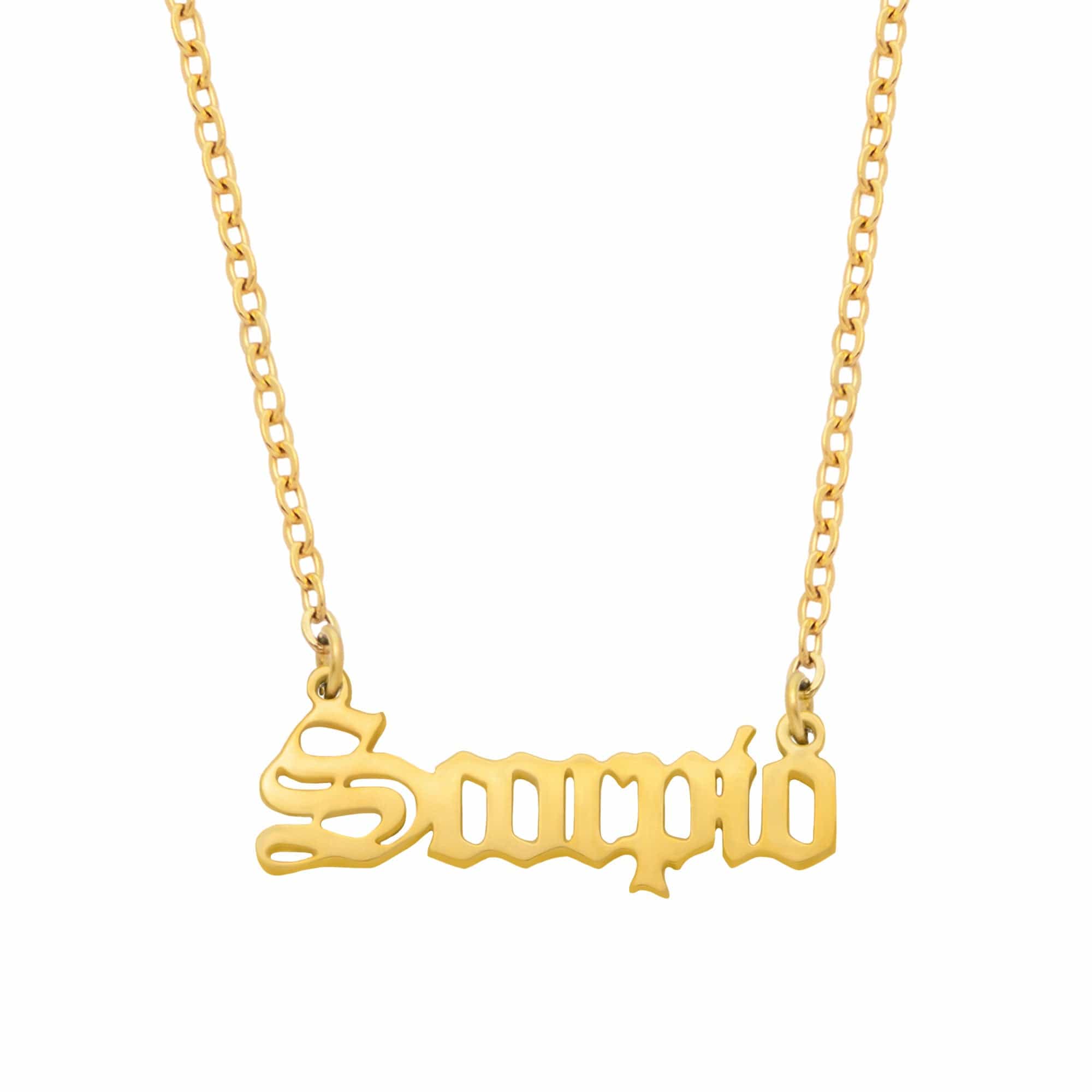 Old English Zodiac Necklace