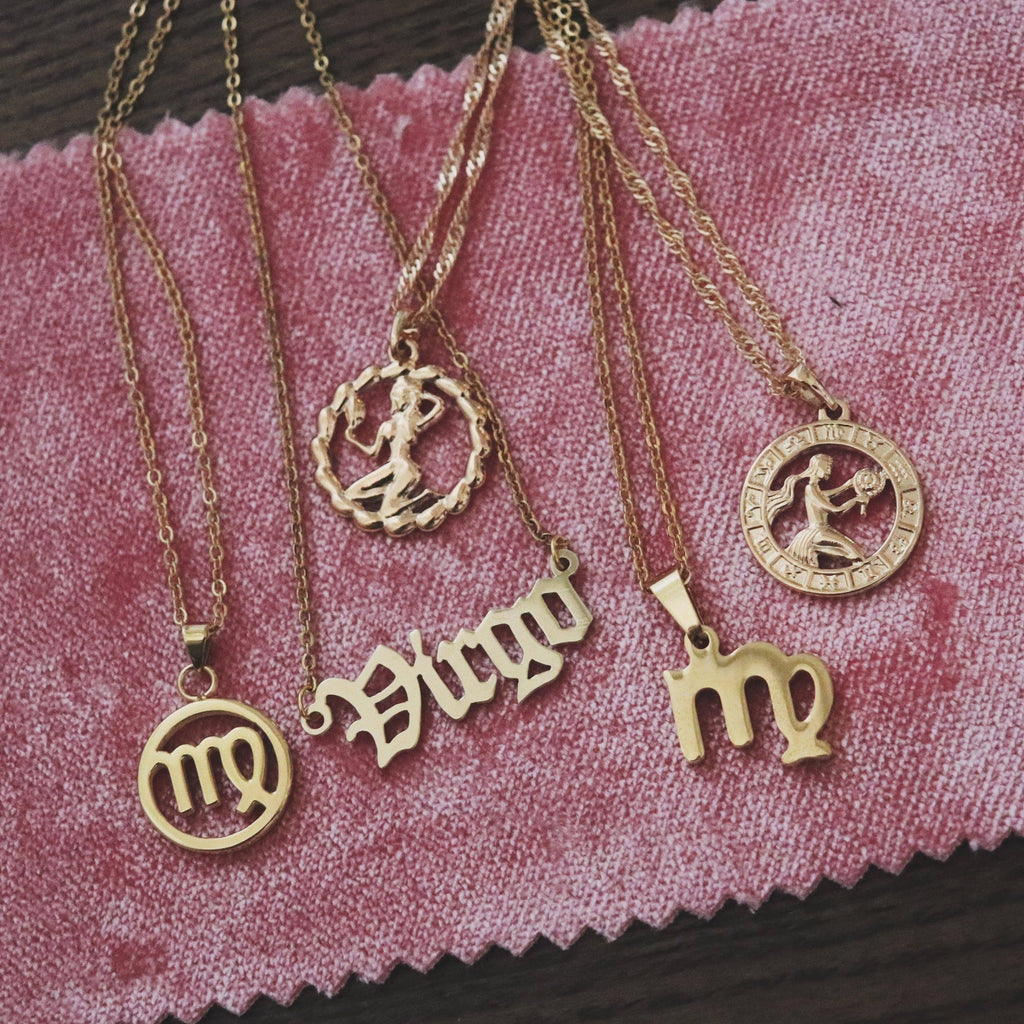 Old English Zodiac Necklace