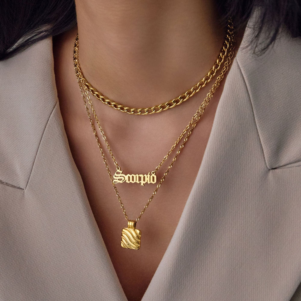 Old English Zodiac Necklace