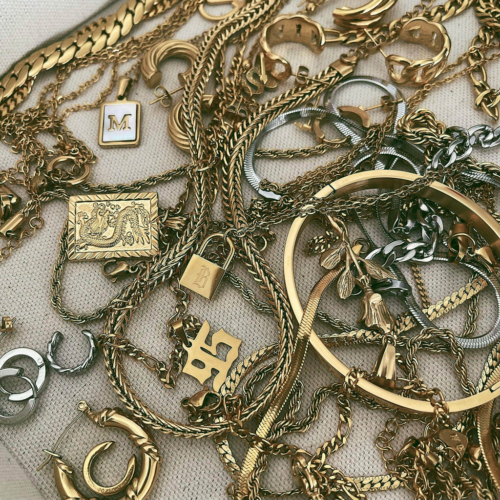 Padlock Gothic Initial Necklace