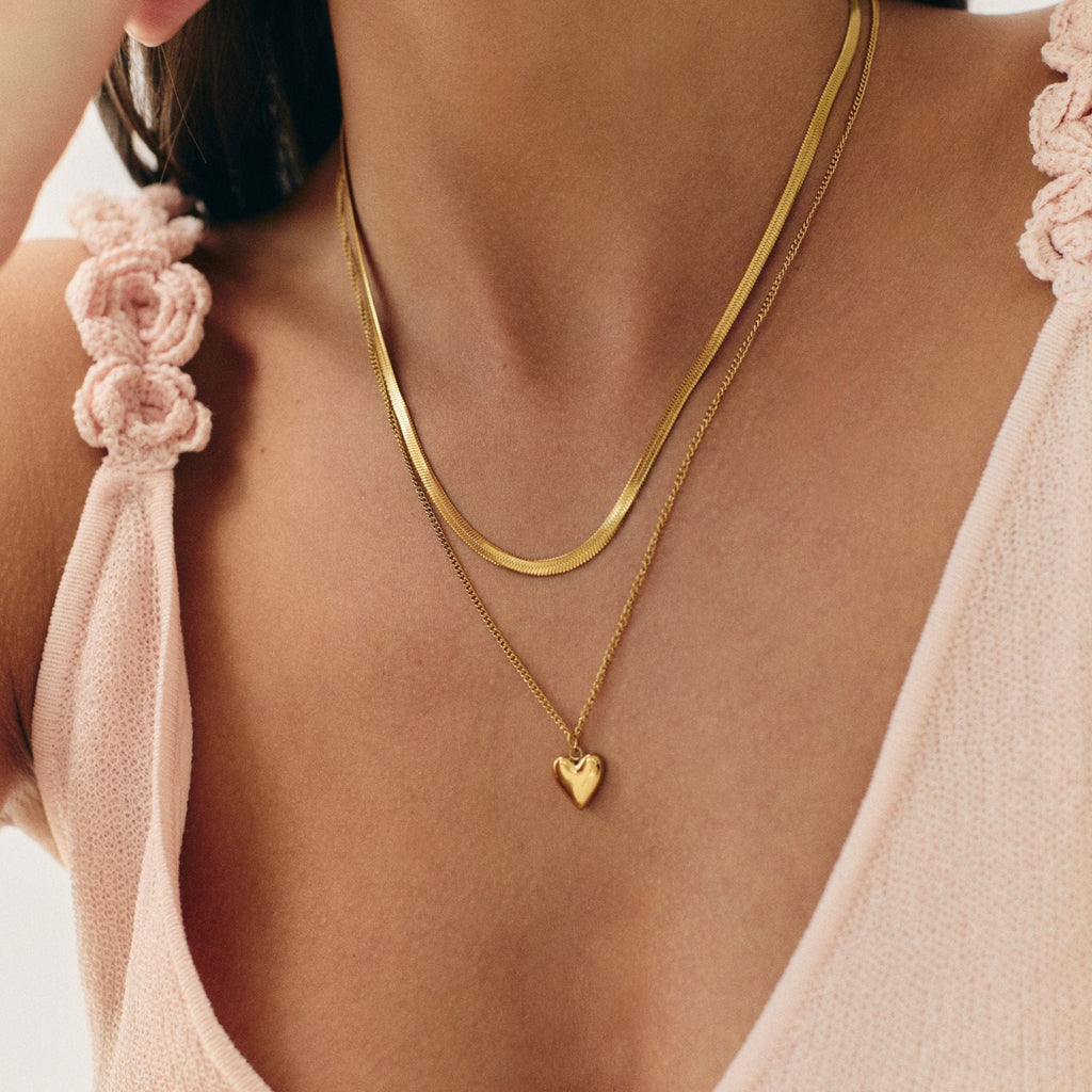 Paulina Bubble Heart Layered Necklace