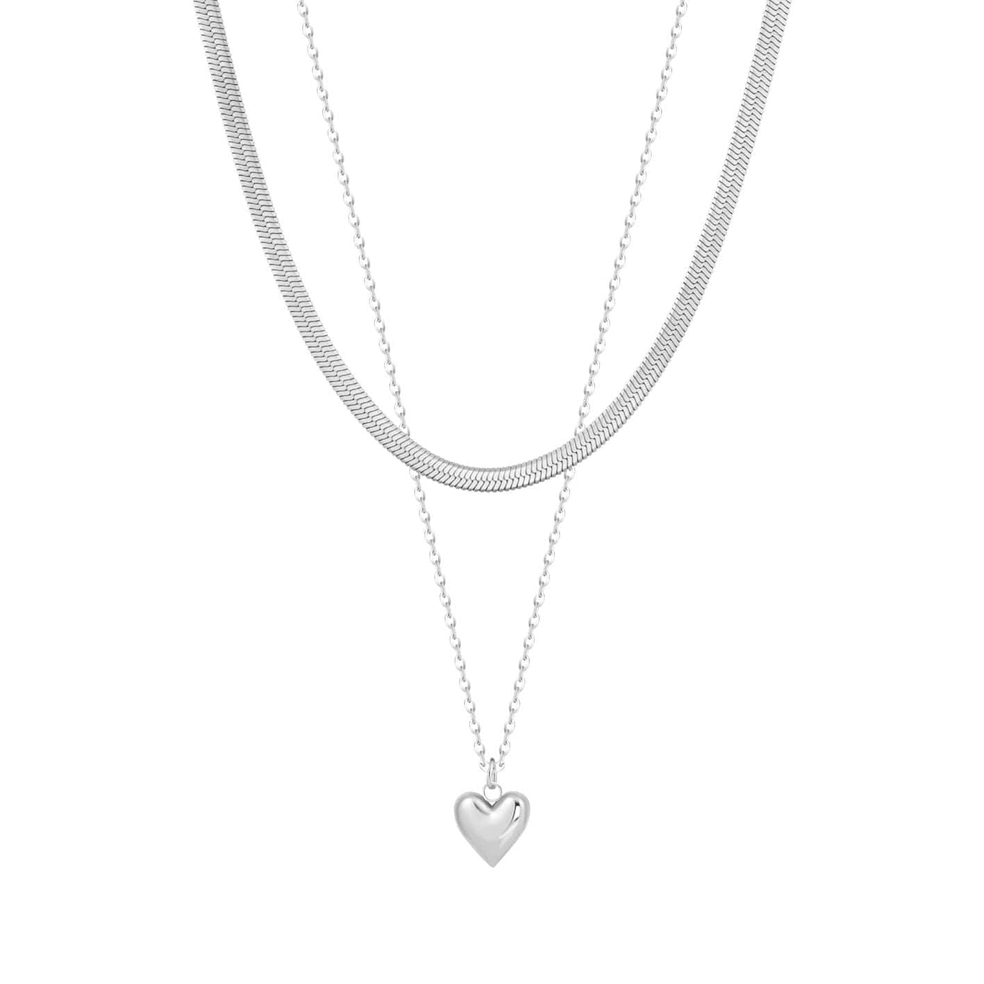 Paulina Bubble Heart Layered Necklace