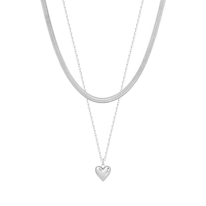 Paulina Bubble Heart Layered Necklace