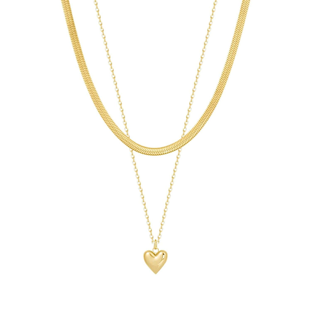 Paulina Bubble Heart Layered Necklace