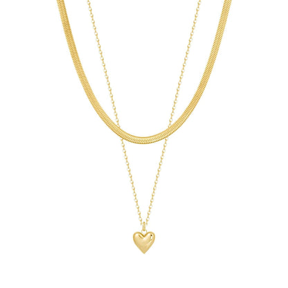 Paulina Bubble Heart Layered Necklace