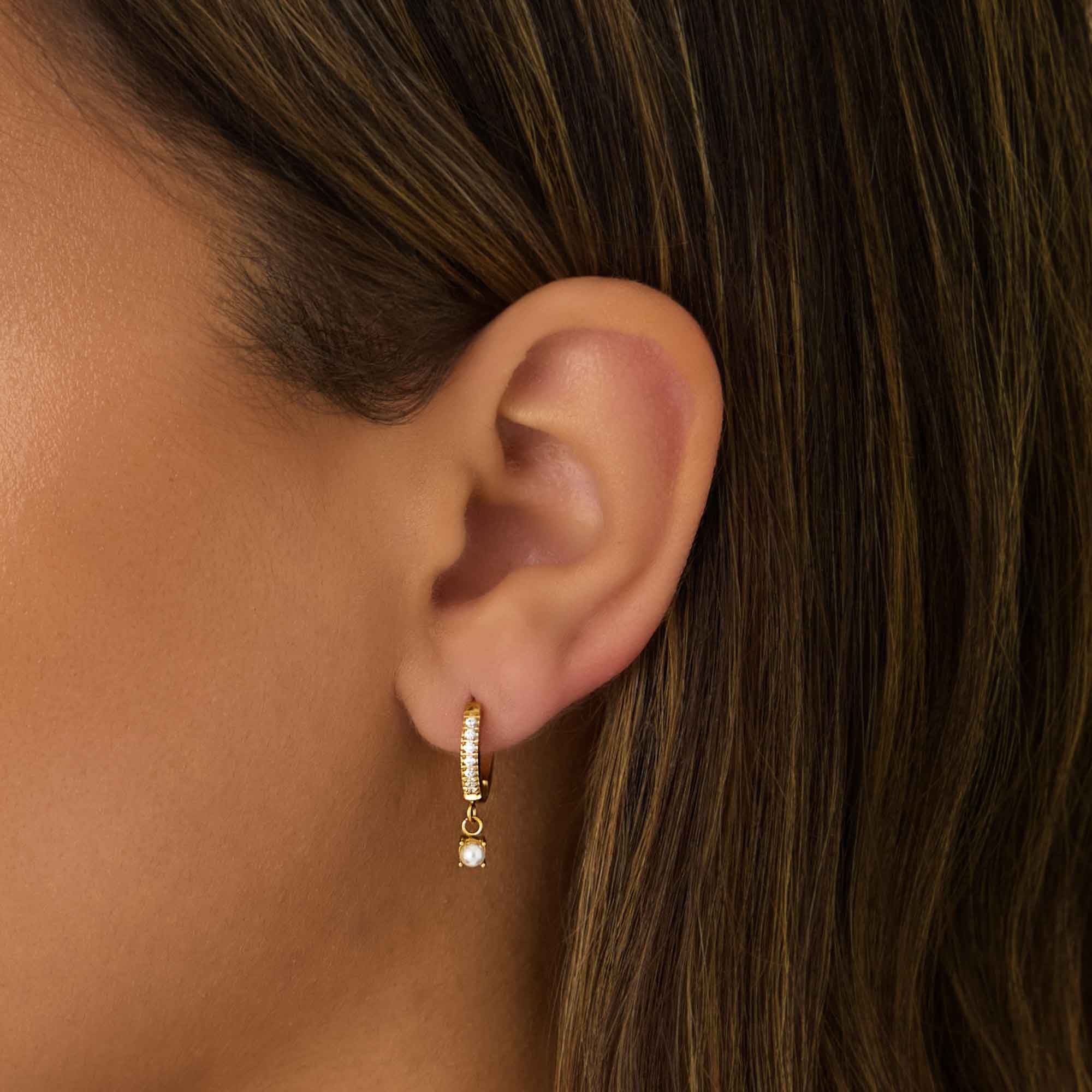 Priscilla Pearl Hoop Earrings