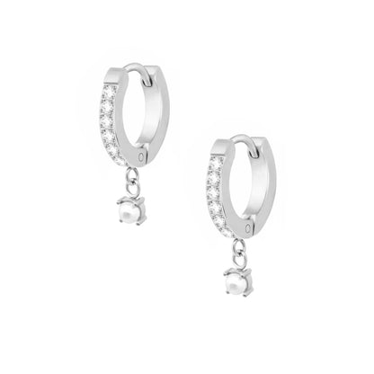 Priscilla Pearl Hoop Earrings
