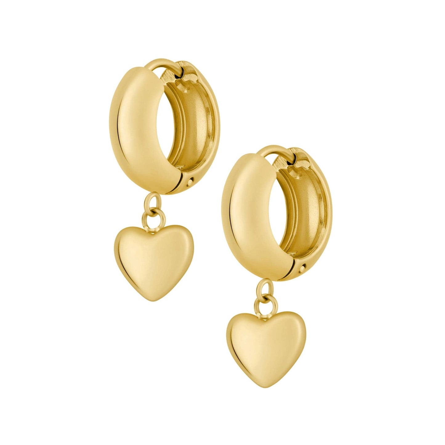 Puffy Heart Hoop Earrings