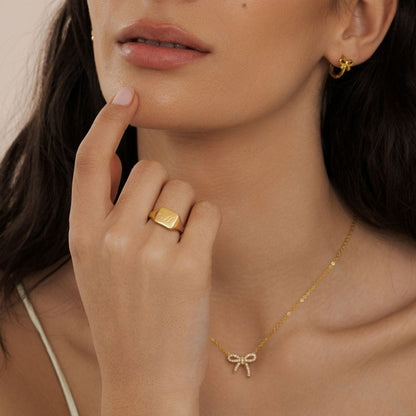 Raina Initial Signet Ring