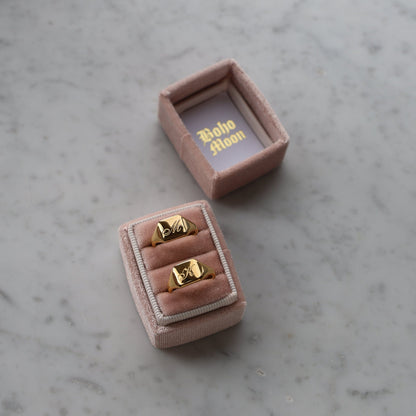 Raina Initial Signet Ring