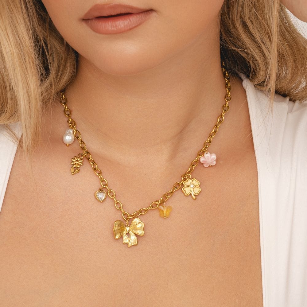 Scarlett Bow Charm Necklace