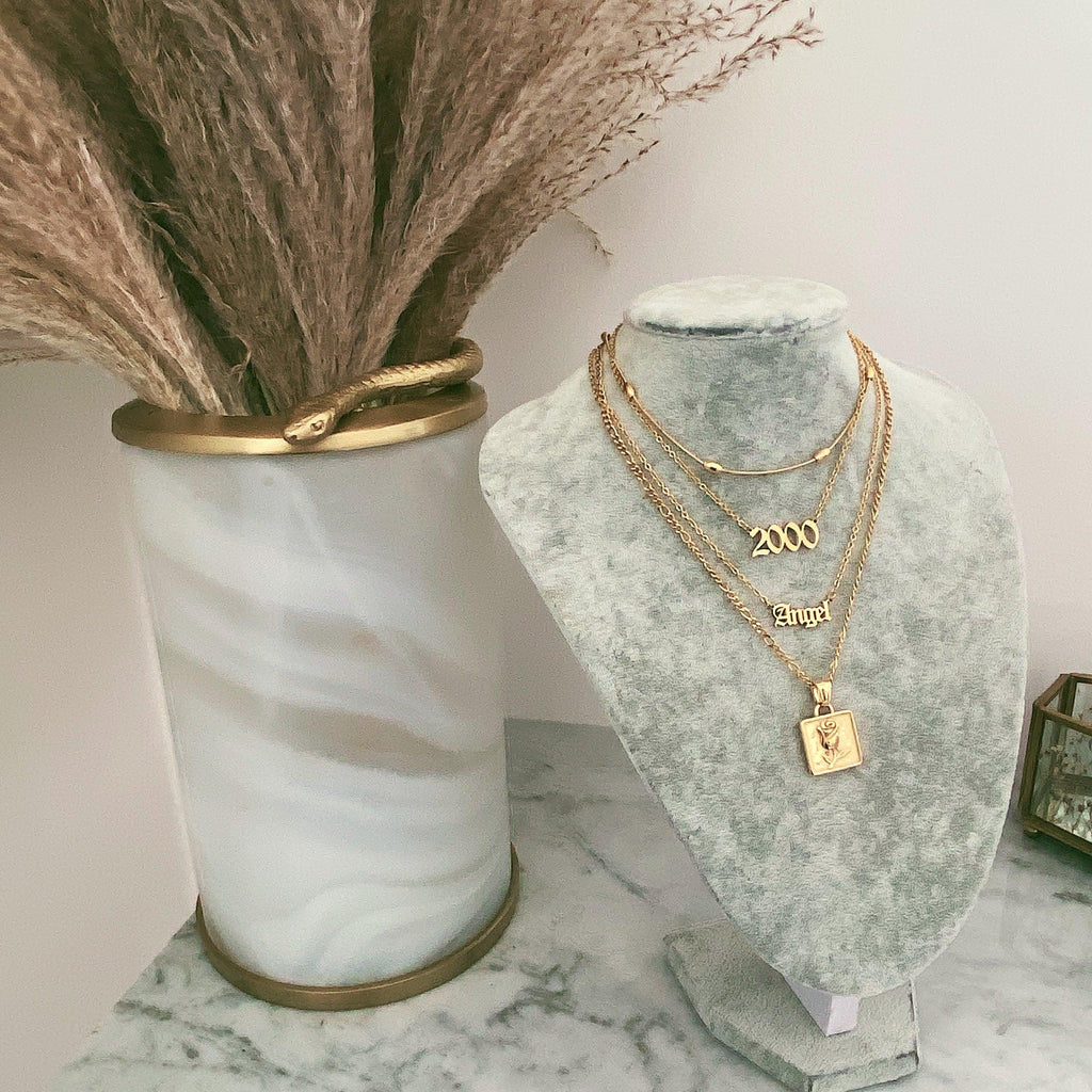 Script Year Choker Necklace