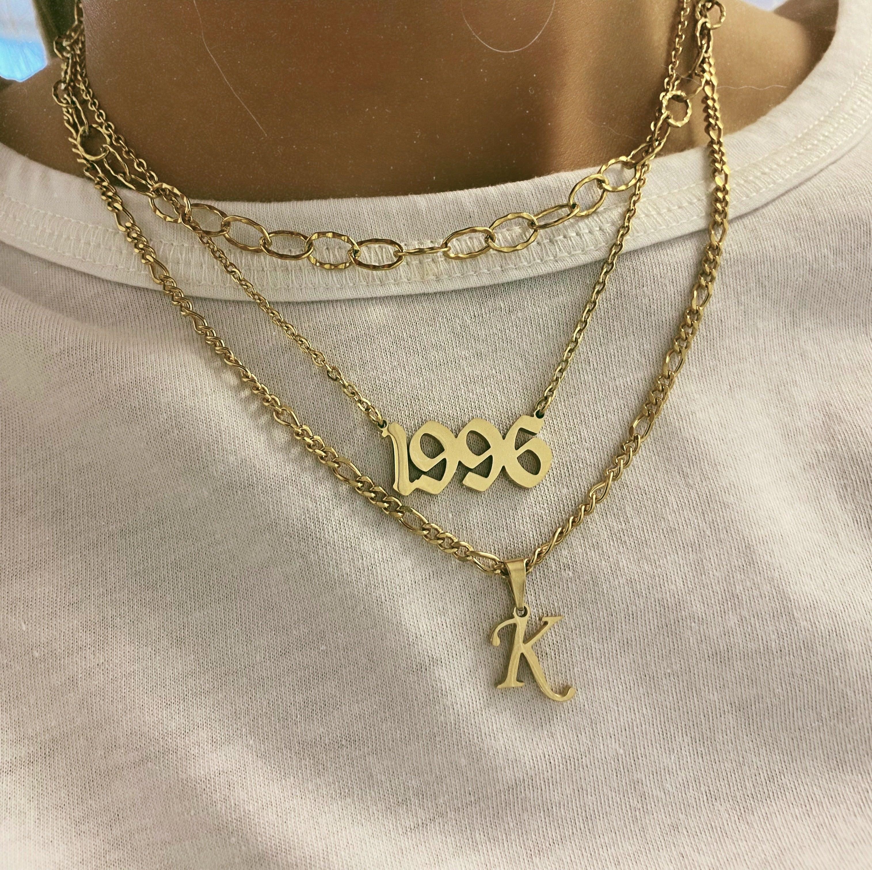 Script Year Choker Necklace
