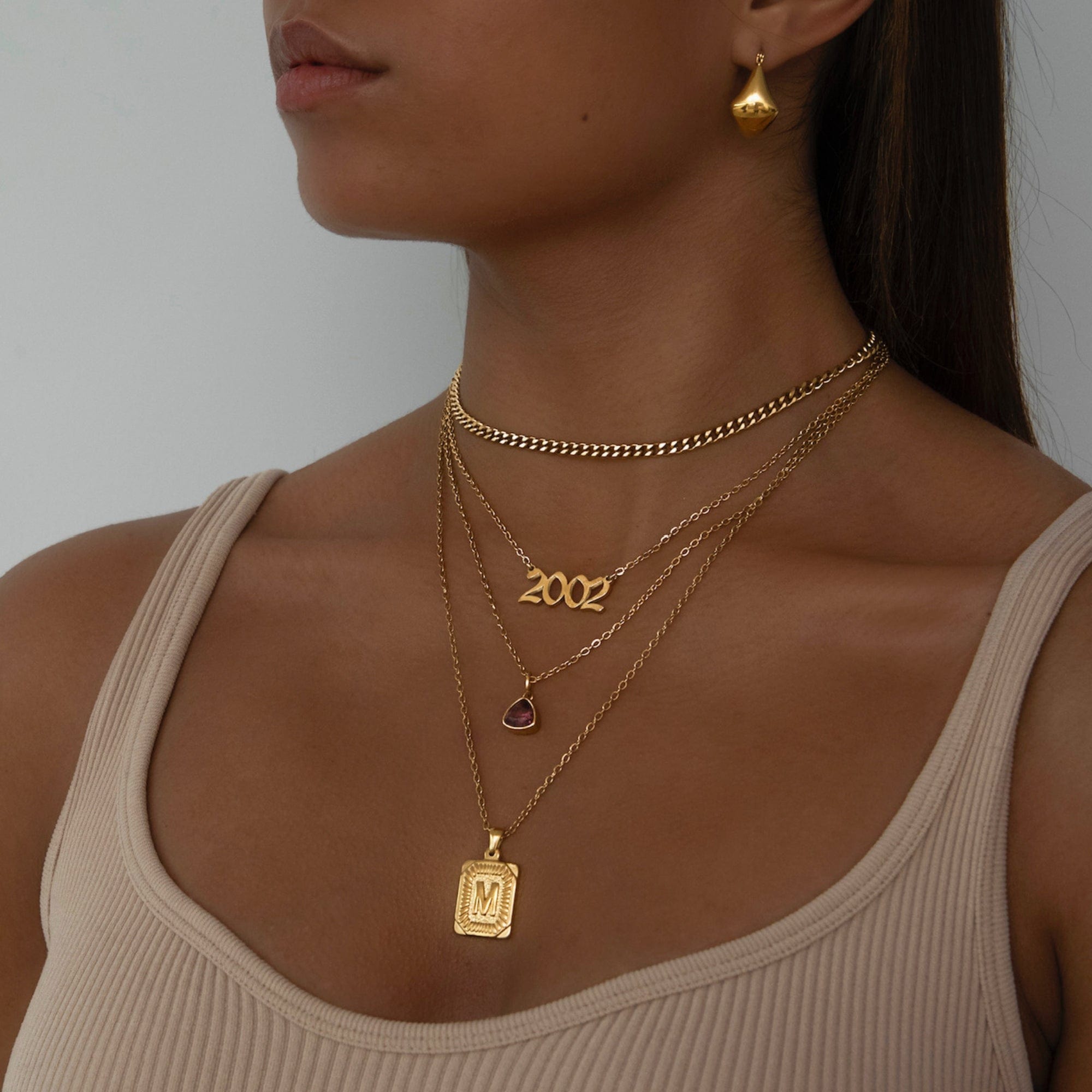 Script Year Choker Necklace