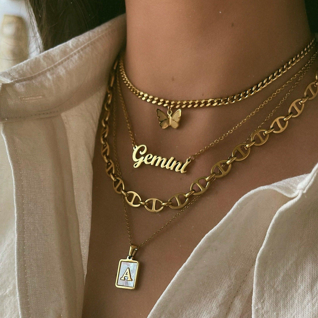 Script Zodiac Choker Necklace