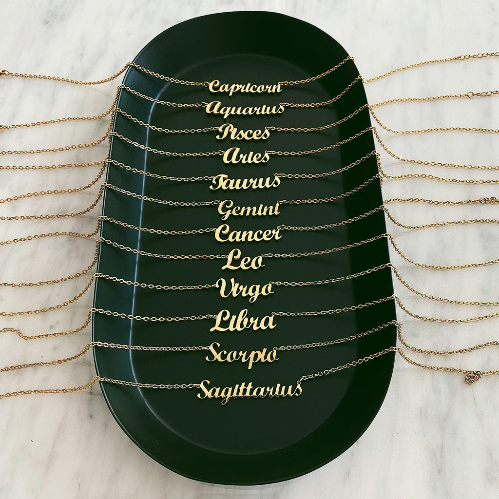 Script Zodiac Choker Necklace