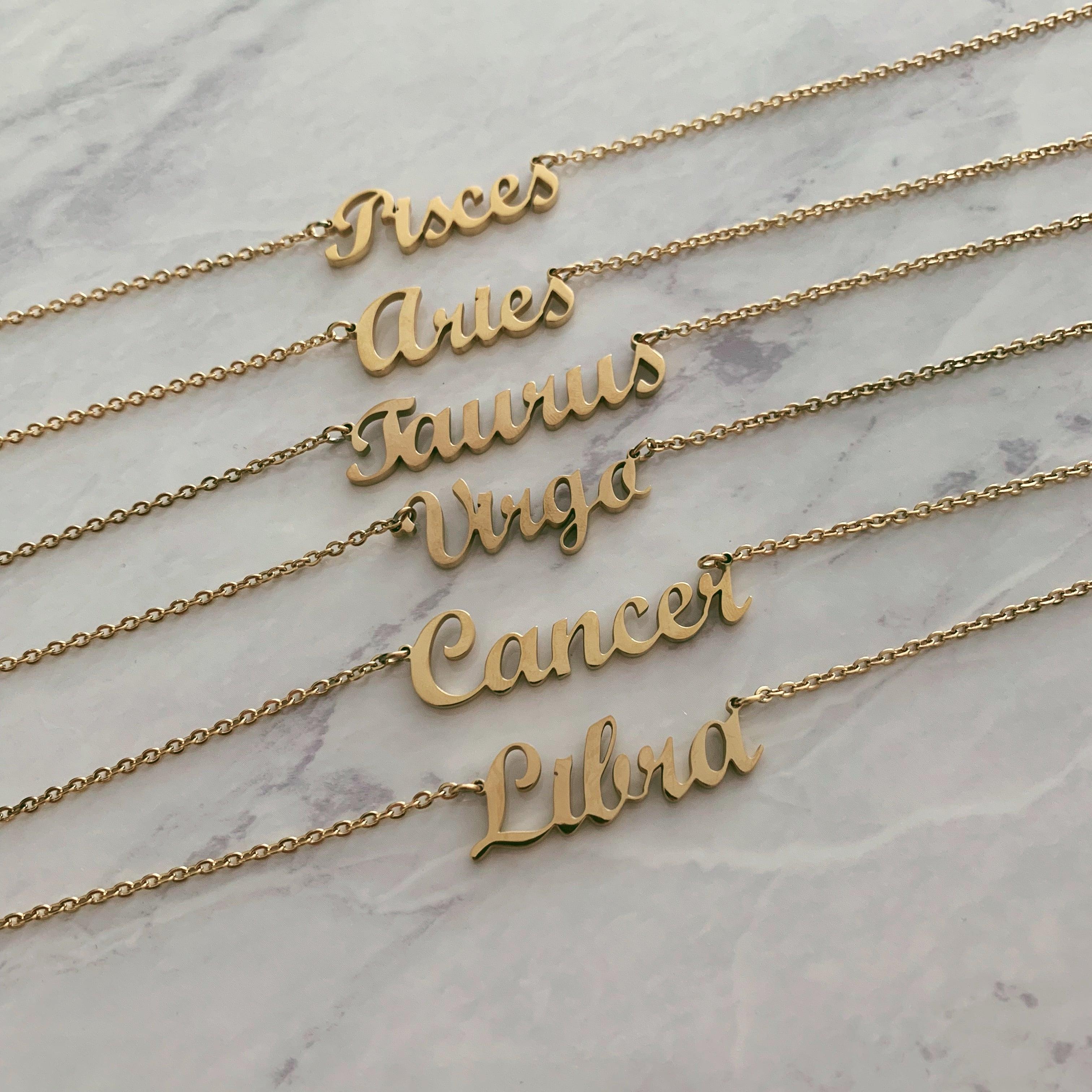 Script Zodiac Choker Necklace