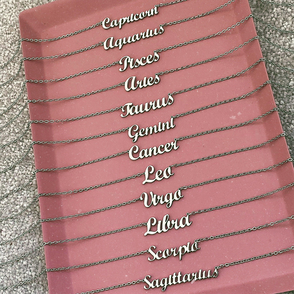 Script Zodiac Choker Necklace