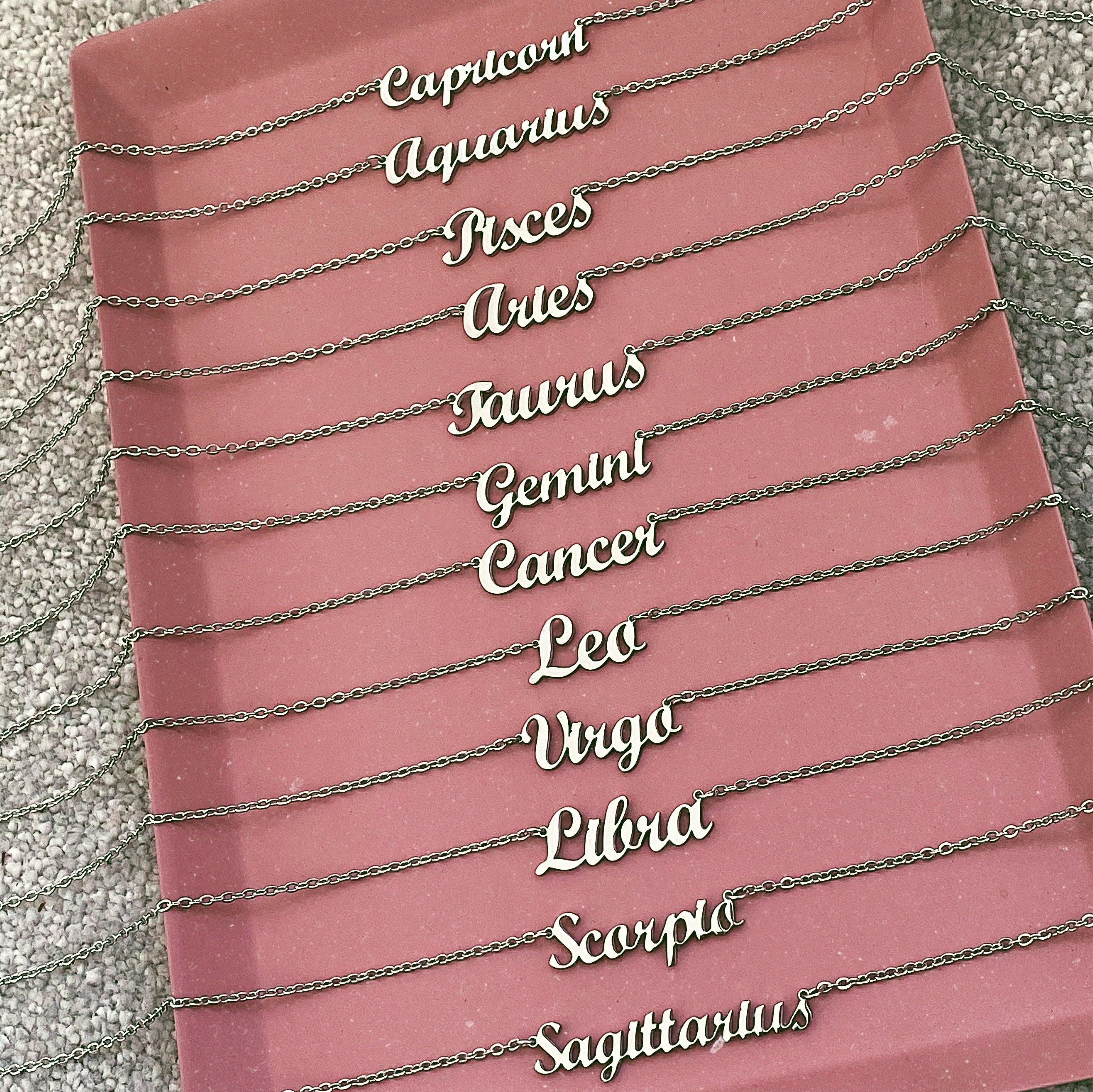 Script Zodiac Choker Necklace