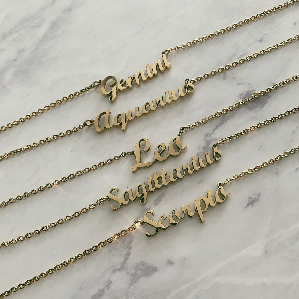 Script Zodiac Choker Necklace