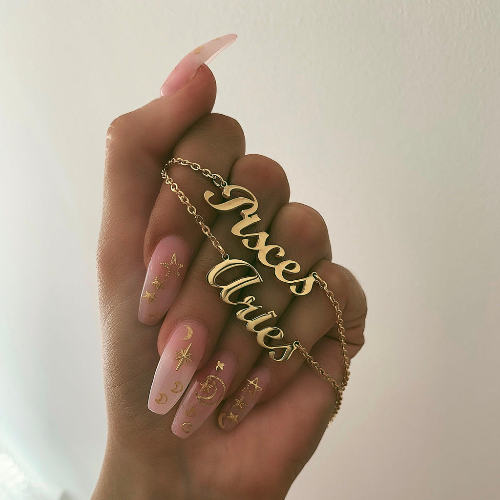 Script Zodiac Choker Necklace