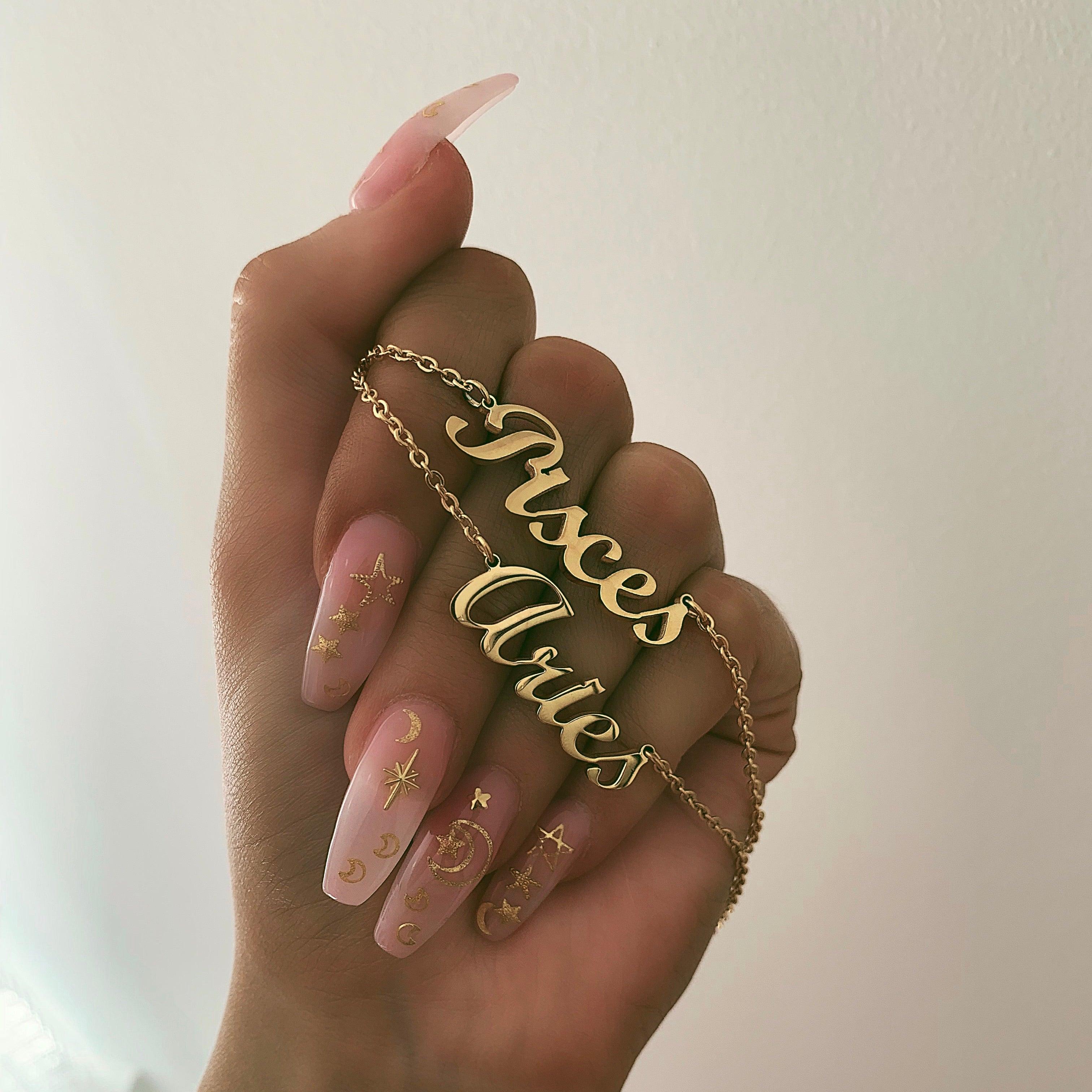 Script Zodiac Choker Necklace