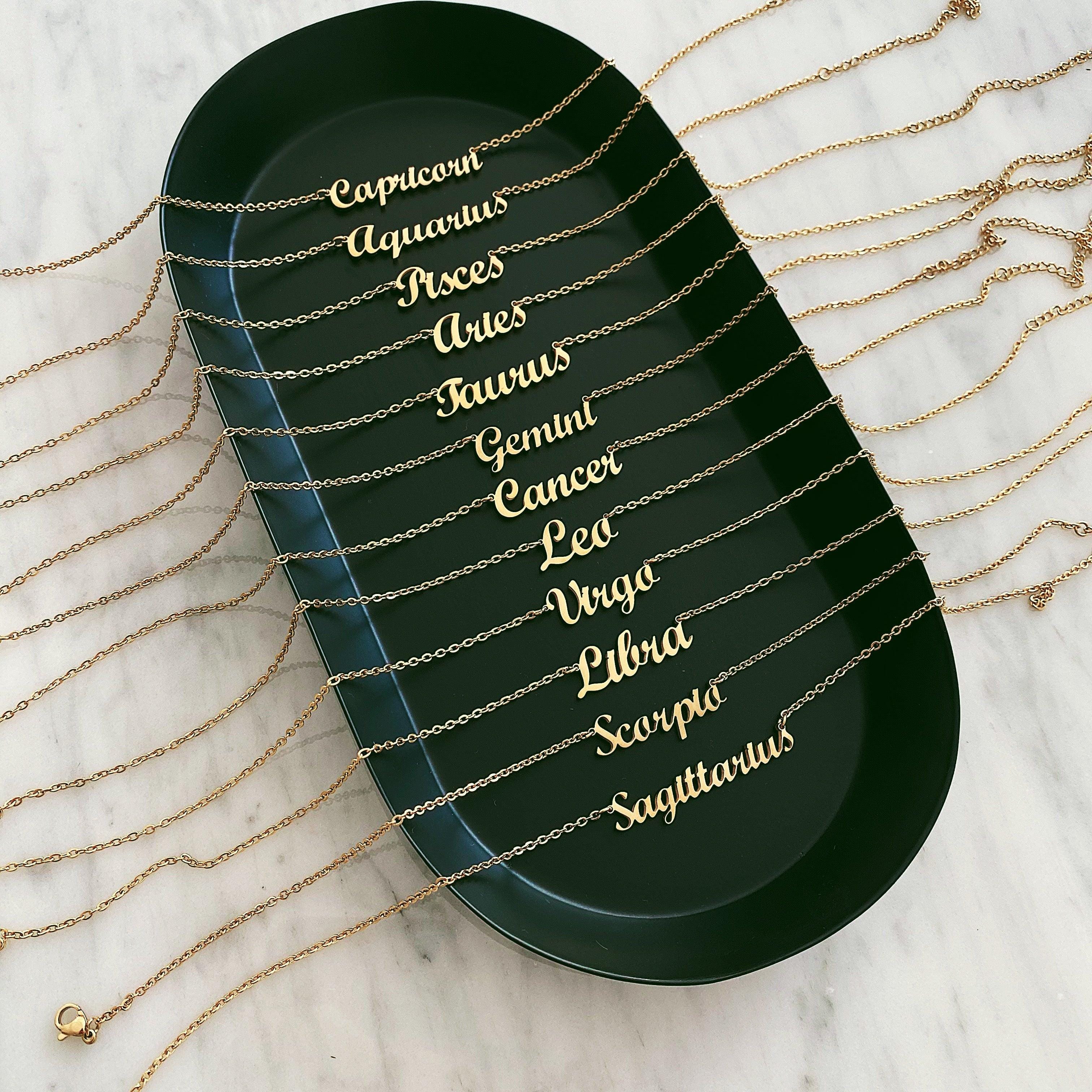 Script Zodiac Choker Necklace