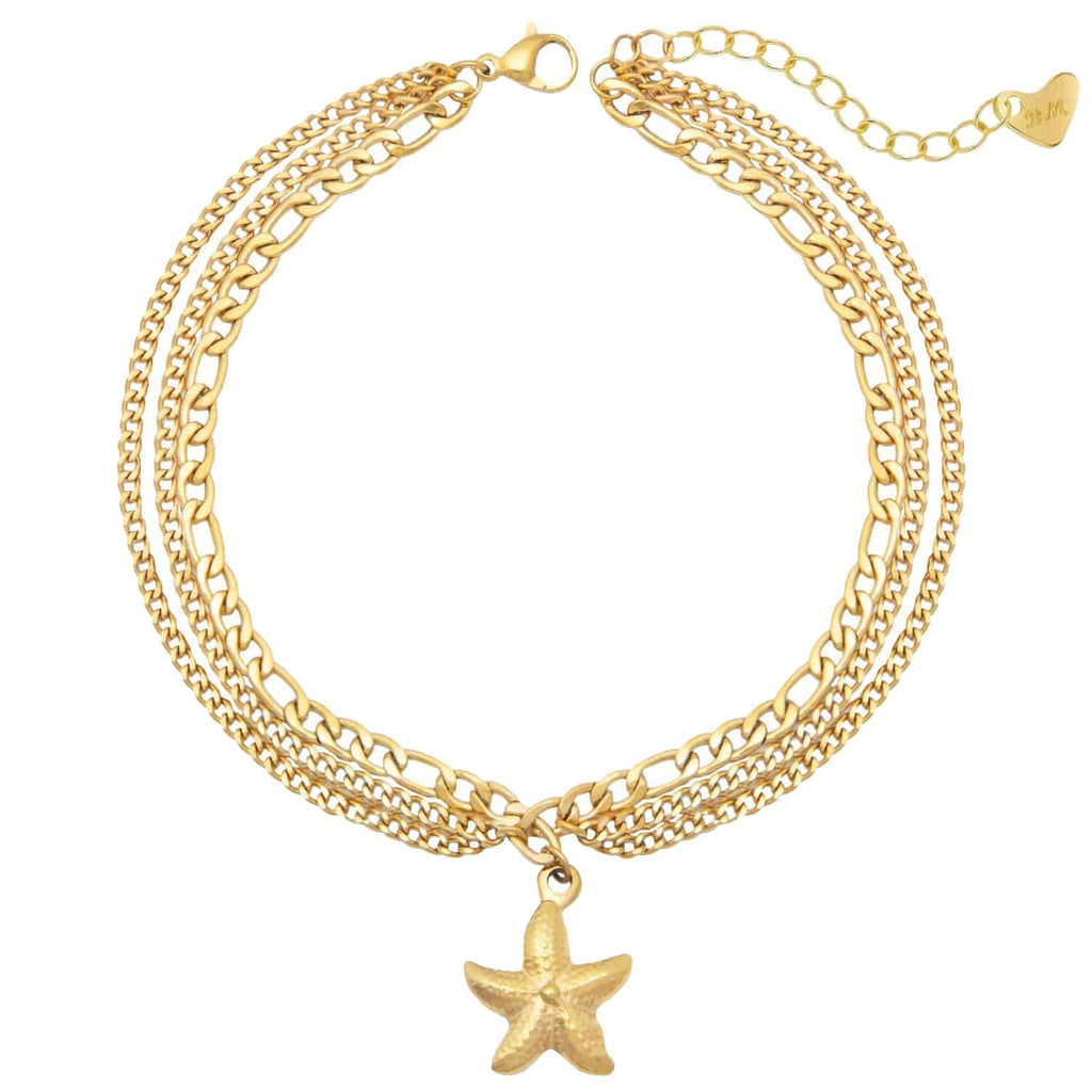 Starfish Triple Anklet