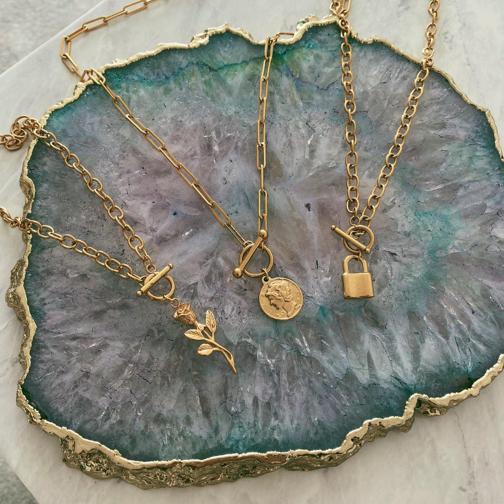 Suki Lock Tbar Necklace