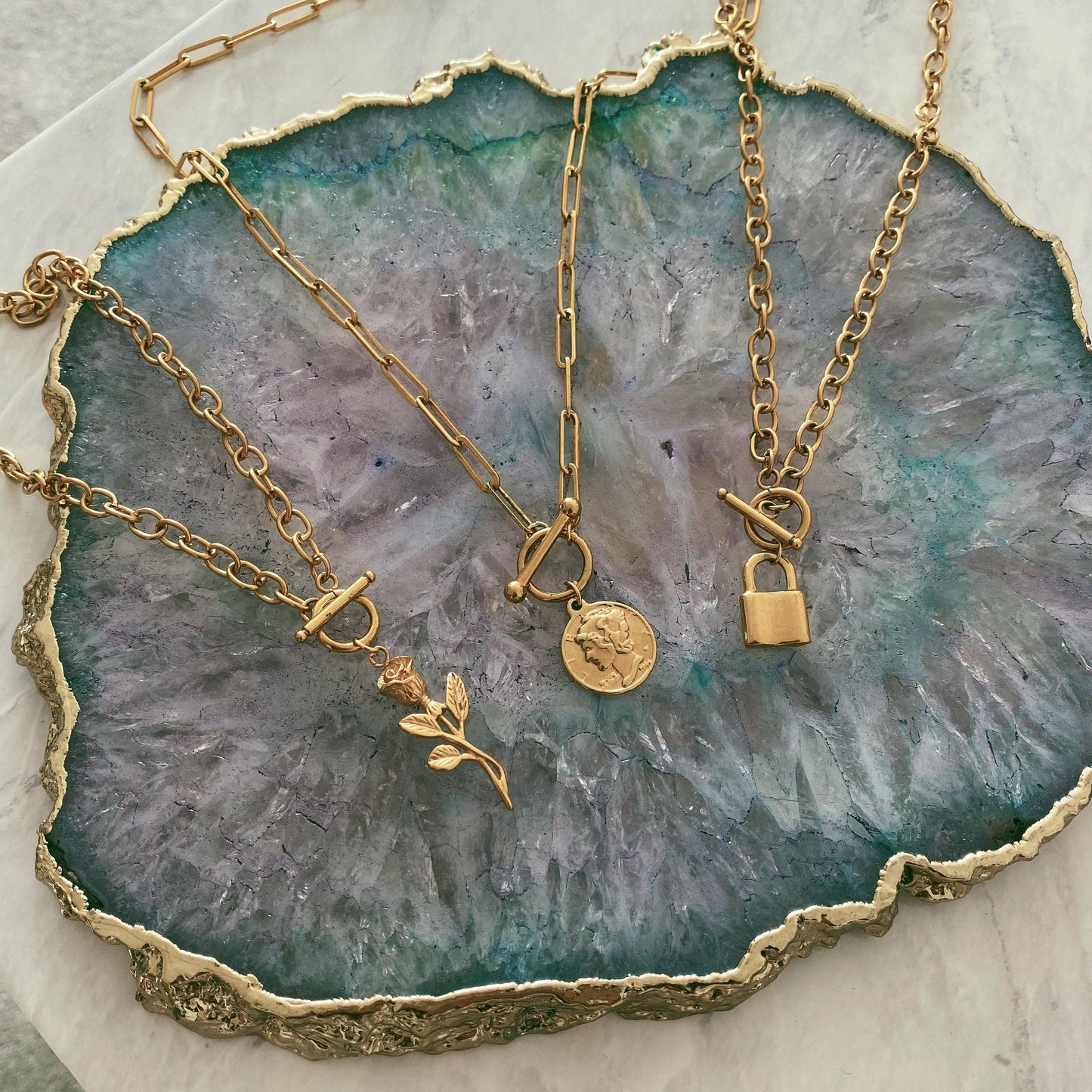 Suki Lock Tbar Necklace