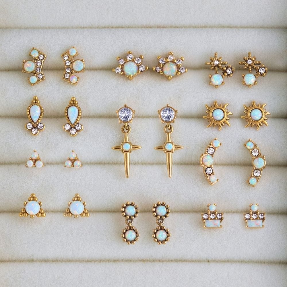 Sunbeam Opal Stud Earrings