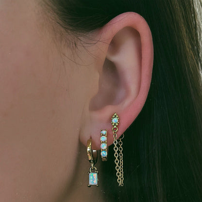 Tia Opal Hoop Earrings