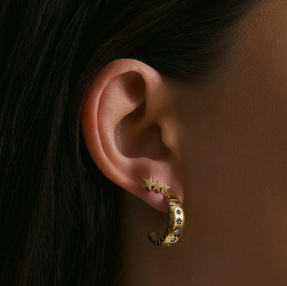 Triple Star Stud Earrings
