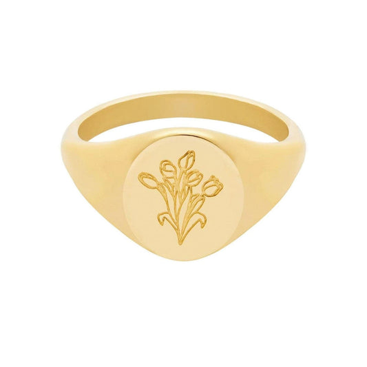 Tulips Signet Ring