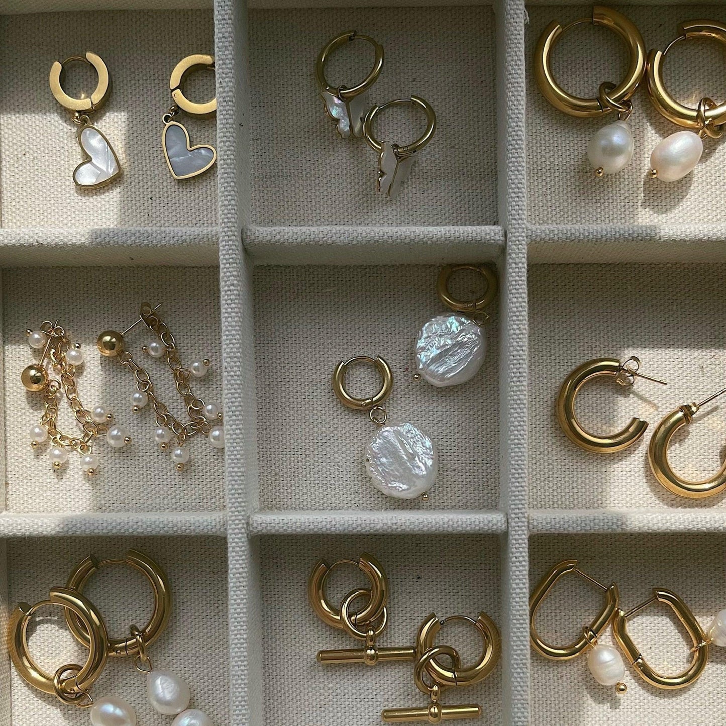 Tulum Pearl Hoop Earrings