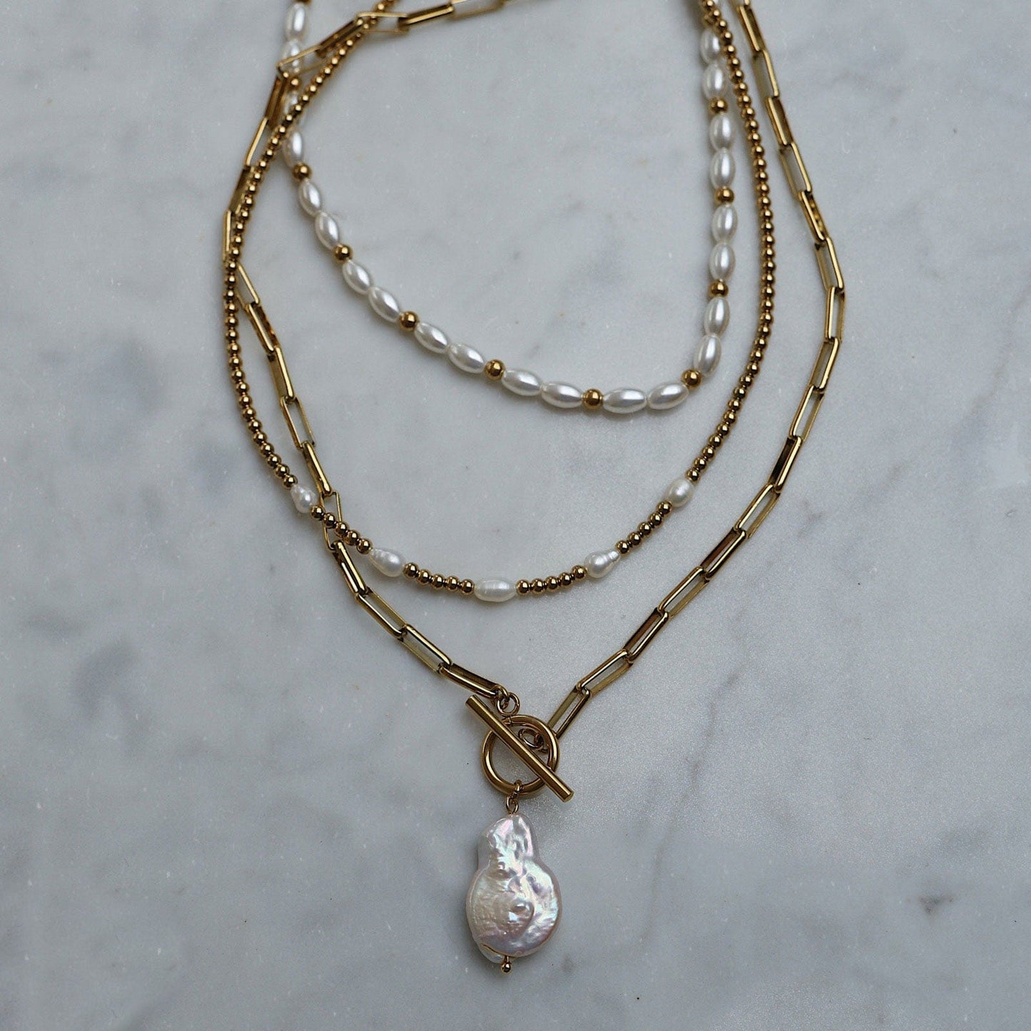 Waikiki Pearl TBar Necklace