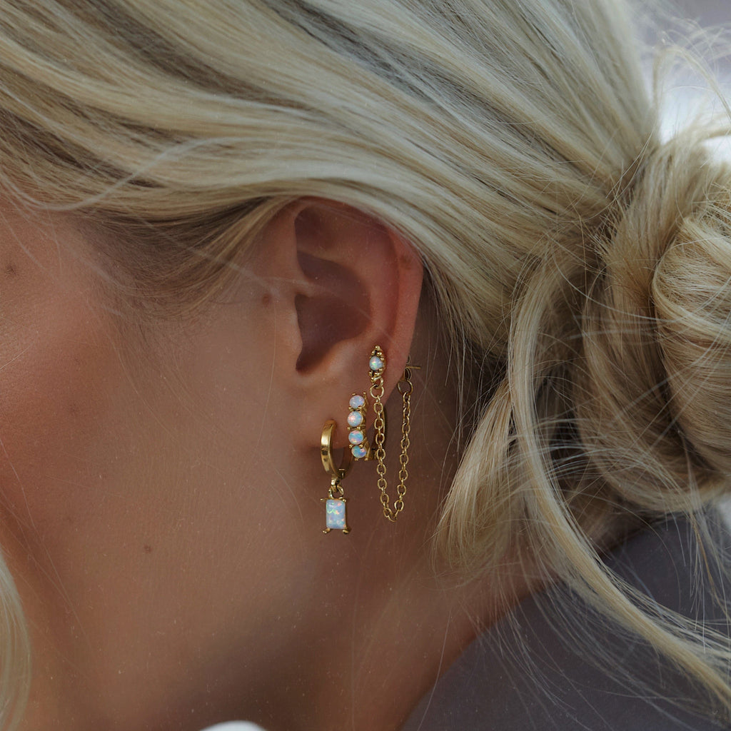 Zora Opal Stud Drop Earrings