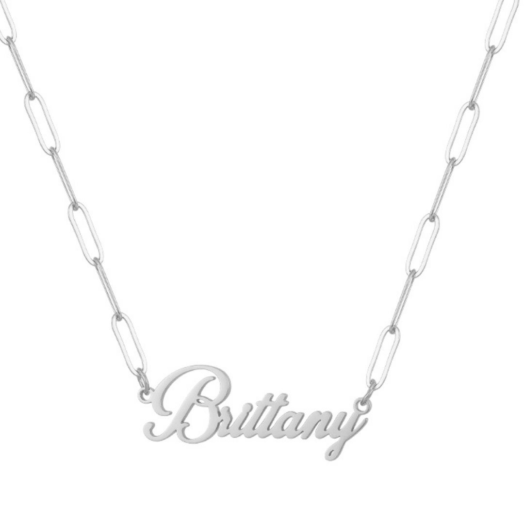 Evry Jewels Hub Custom/Personalized Paperclip Nameplate Necklace