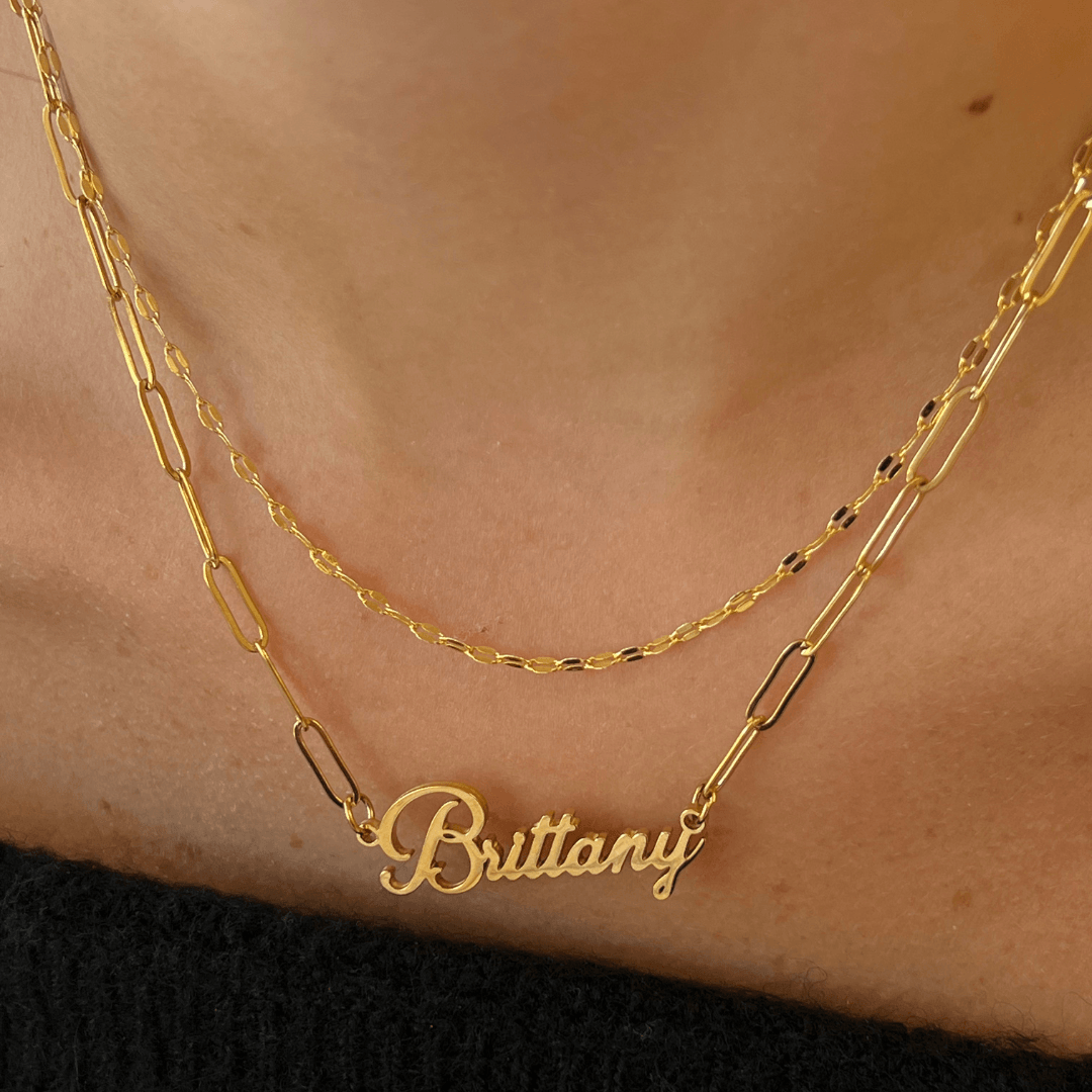 Evry Jewels Hub Custom/Personalized Paperclip Nameplate Necklace